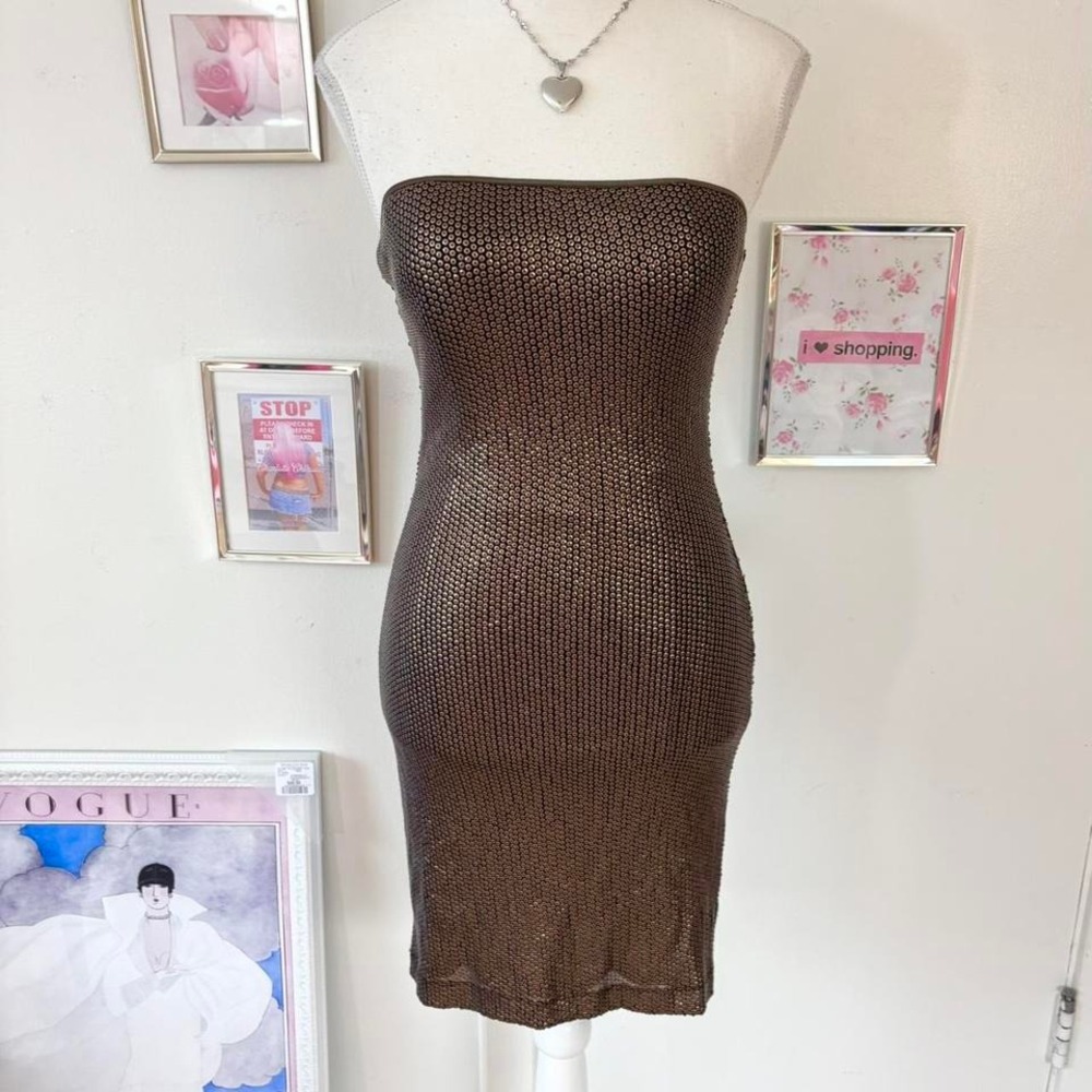 Y2K‎ Bebe Sequinned Strapless Mini Dress - Picture 4 of 8